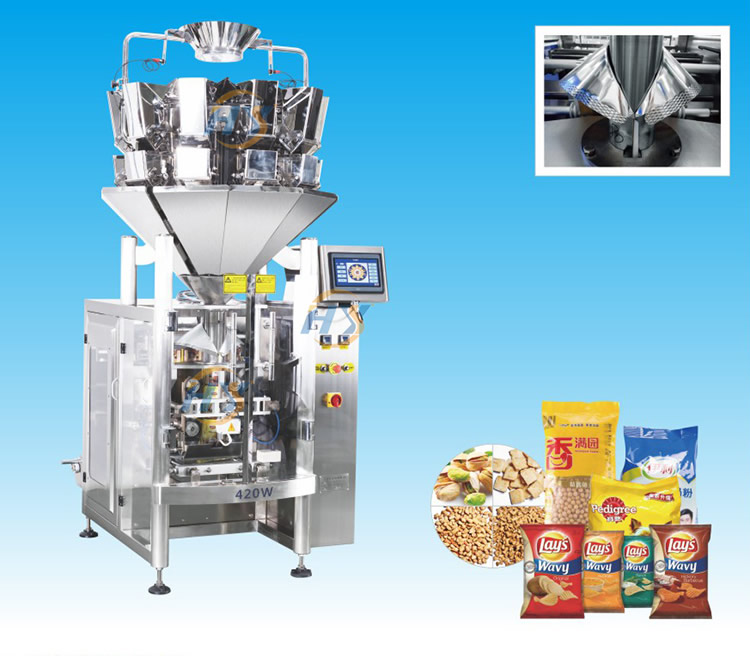 Automatic food packaging machine 520k industrial french fries packing machine