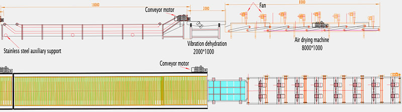 vegetable french fries Bleached air drying production line vegetable french fries Bleached air drying production line