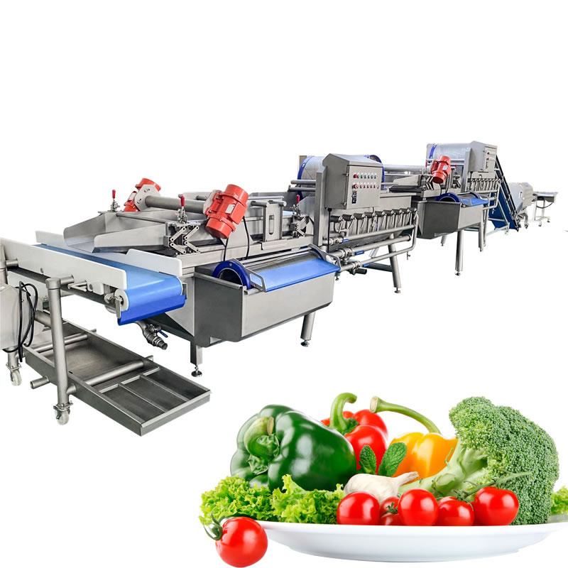 Vegetable cutting cleaning line vortex cleaning machine, fruit and vegetable cleaning machine washing line